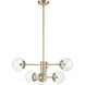 Avell 6 Light 28 inch Modern Gold Indoor Pendant Ceiling Light